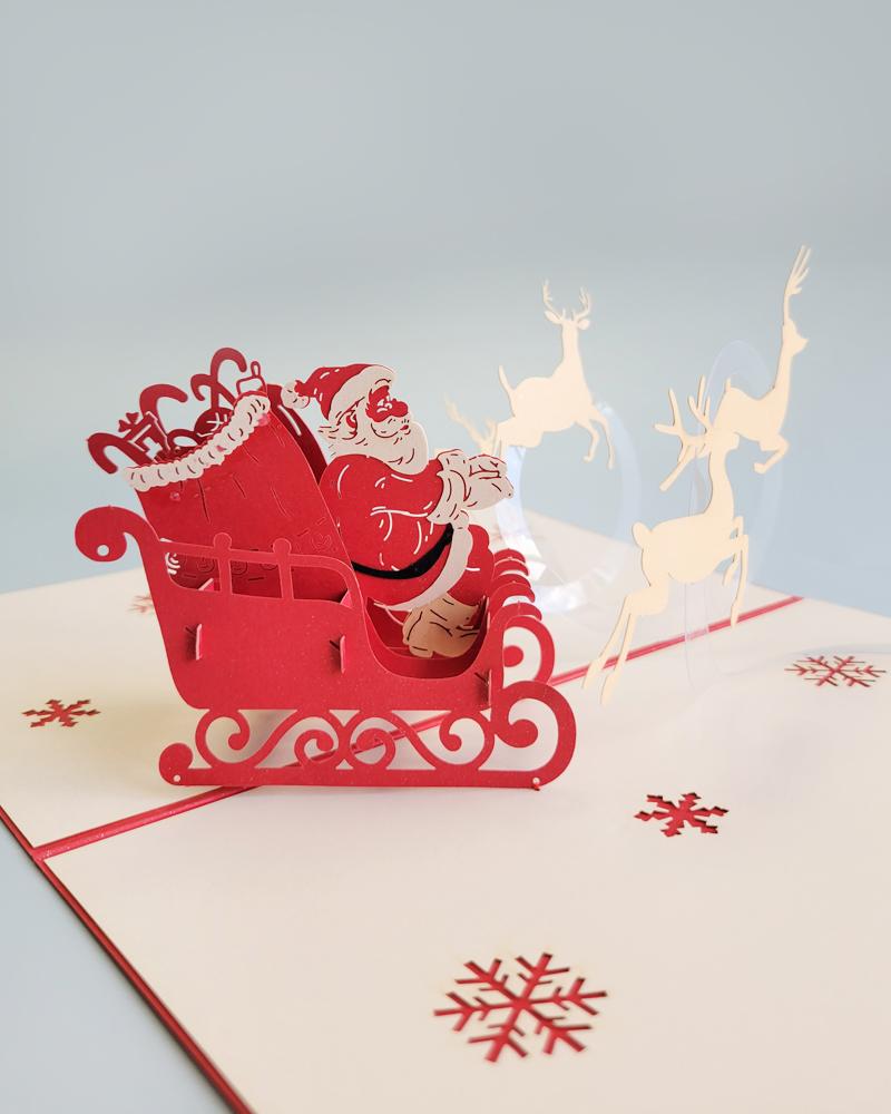 Santas Sleighride 3d Pop Up Card – Sukoshi Mart