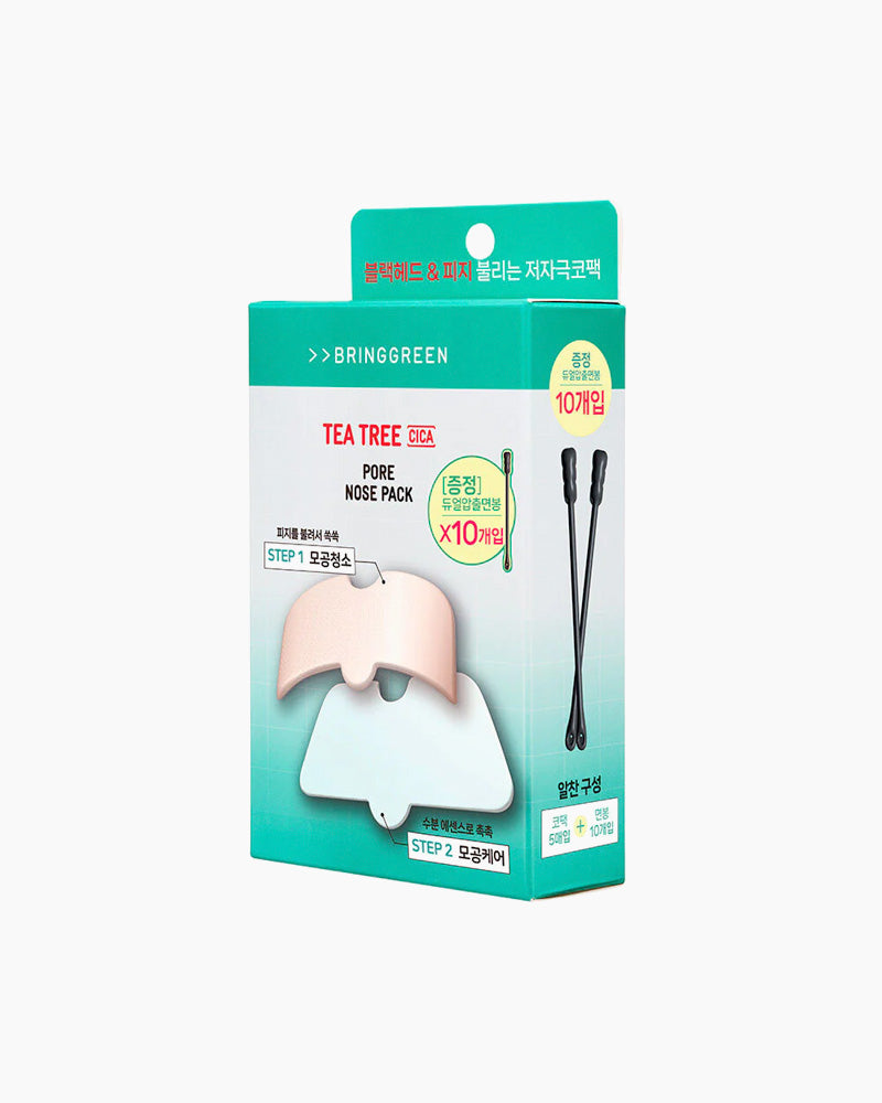 BRING GREEN Tea Tree Cica Pore Nose Pack (5 Packs)