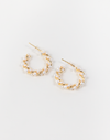 NYU NYU Gold and Pearl Hoop Earrings