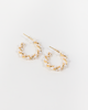 NYU NYU Gold and Pearl Hoop Earrings