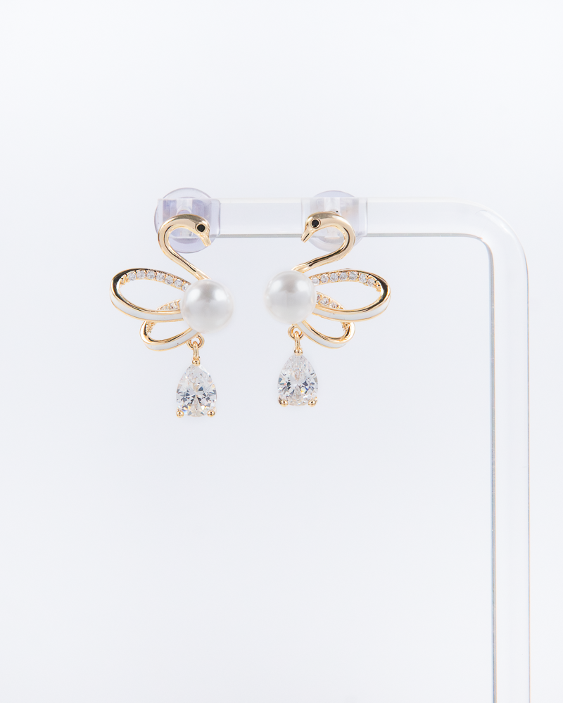 NYU NYU Graceful Swan Drop Earrings