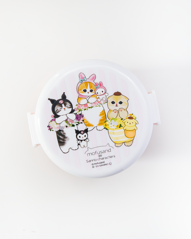 Mofusand X Sanrio® Characters 2 Tier Round Lunch Box