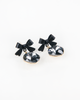 NYU NYU Black Bow Geometric Dangle Earrings