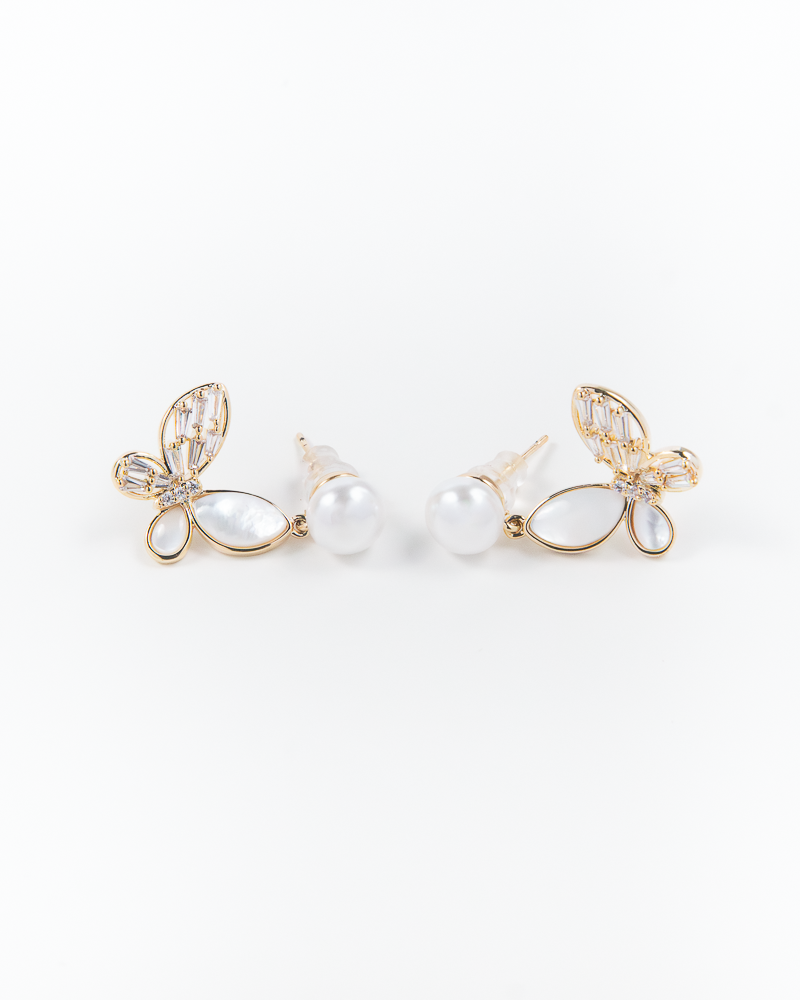 NYU NYU Pearlescent Butterfly Earrings