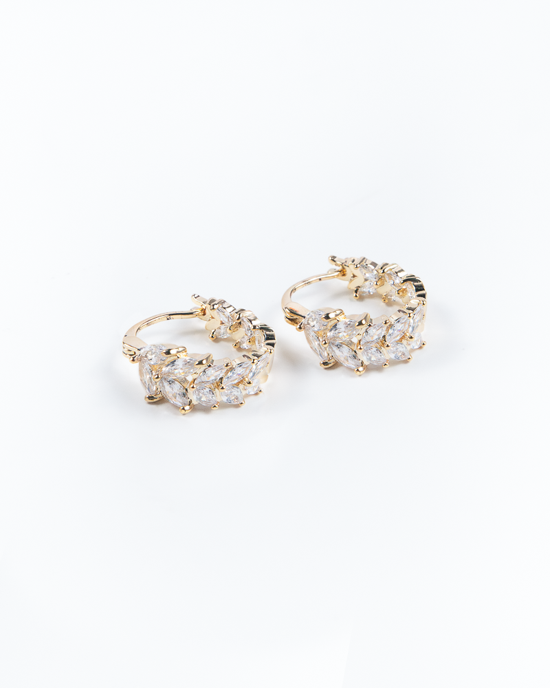 NYU NYU Gold Sparkling Vine Hoop Earrings