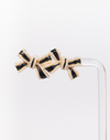 NYU NYU Black Bow Pearl Earrings