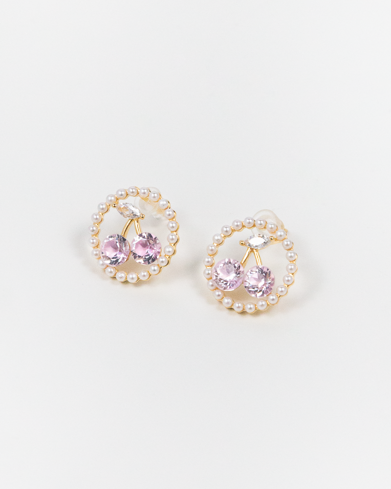 NYU NYU Cherry Pearl Hoop Earrings