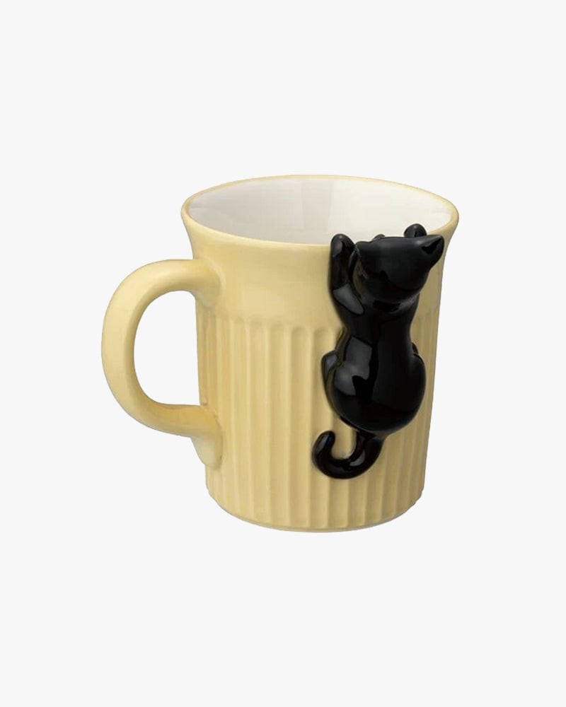 DECOLE Hanging Cat Mug - Yellow