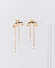 NYU NYU Delicate Bow with Teardrop Dangle Earrings