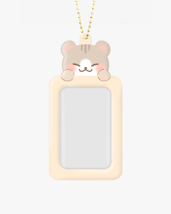 DUCKY WORLD Beige Hamzzi Hamster Photocard Holder Keyring