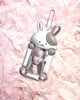 DUCKY WORLD Malang Spot Grey Rabbit Photocard Holder Keyring