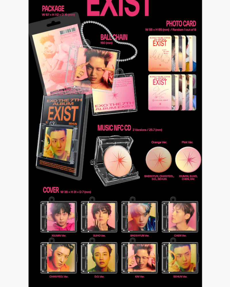 EXO - 7TH ALBUM [EXIST] (SMini Ver.) (8 Versions)