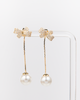 NYU NYU Glitter Bow Knot Pearl Dangle Drops