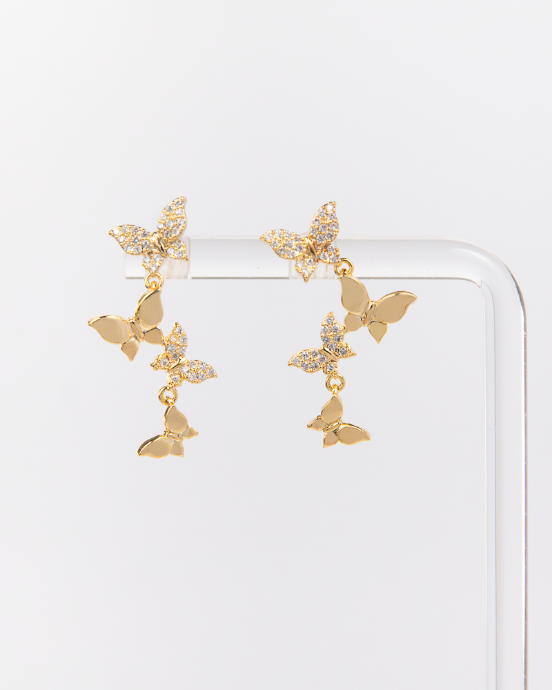 NYU NYU Gold Butterfly Dangles