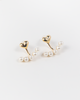 NYU NYU Heart Studs with Pearl Cuffs