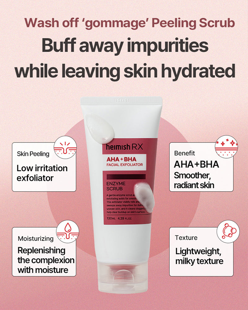 heimish RX AHA + BHA Facial Exfoliator Enzyme Scrub