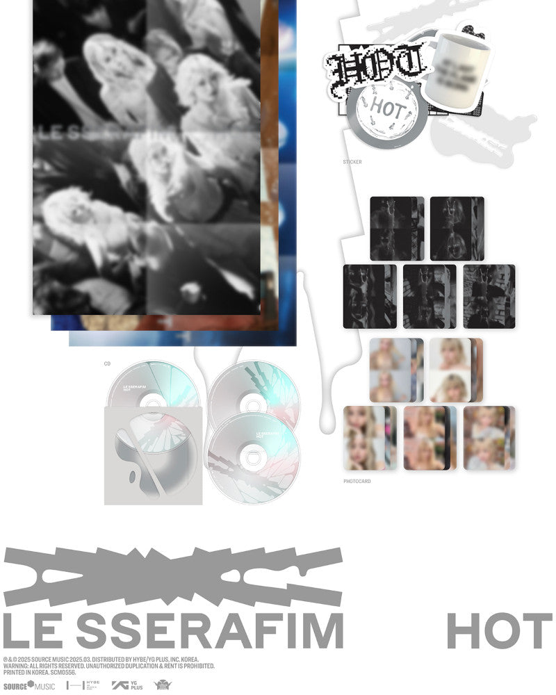 LE SSERAFIM - 5ème mini album 'HOT' (3 Versions)
