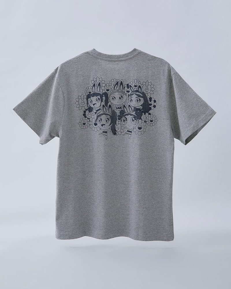 T-shirt NewJeans x MURAKAMI (gris chiné)