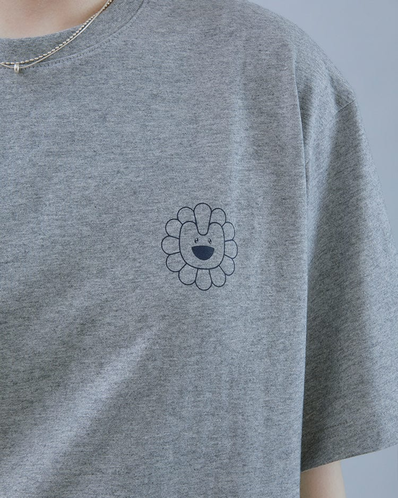 T-shirt NewJeans x MURAKAMI (gris chiné)