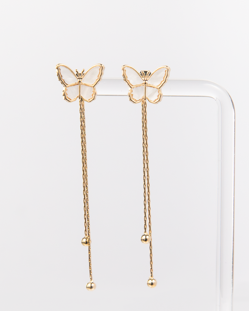 NYU NYU Opal Butterfly with Gold Dangle Earrings