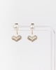 NYU NYU Pearl Crystal Heart Earrings