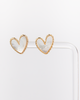 NYU NYU Pearl Heart Inlay Earrings