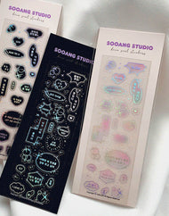 SOOANG STUDIO Holographic Speech Bubble Sticker Sheet (2 Colours)