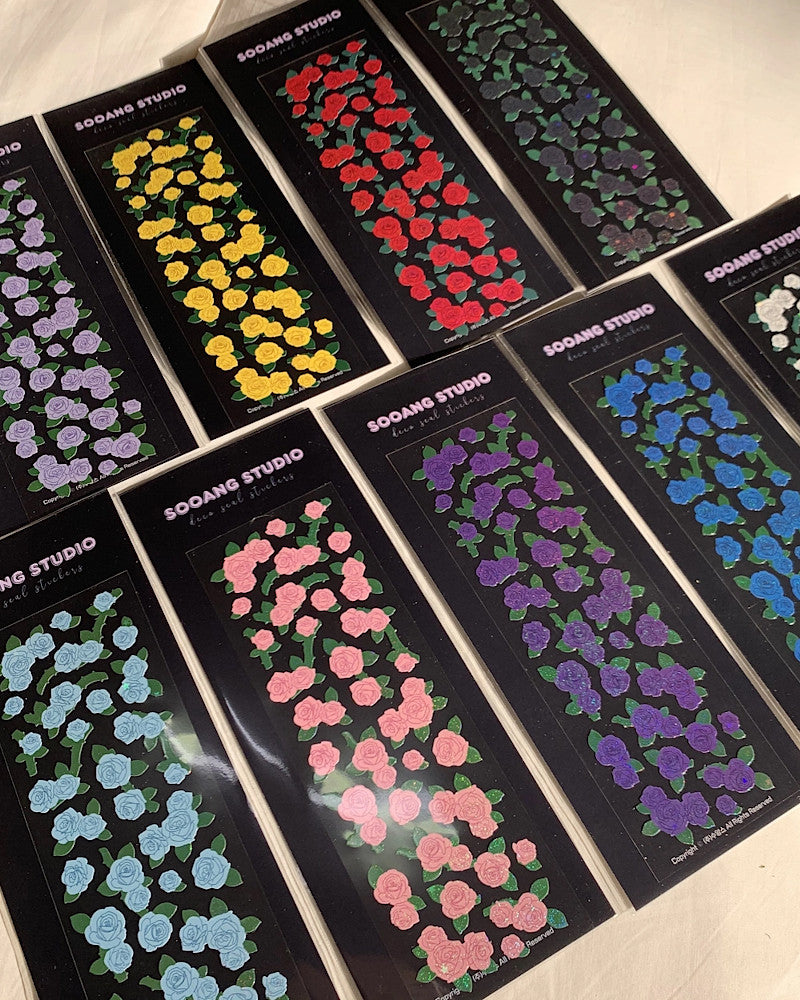 SOOANG STUDIO Rose Bushes Sticker Sheet (6 Colours)