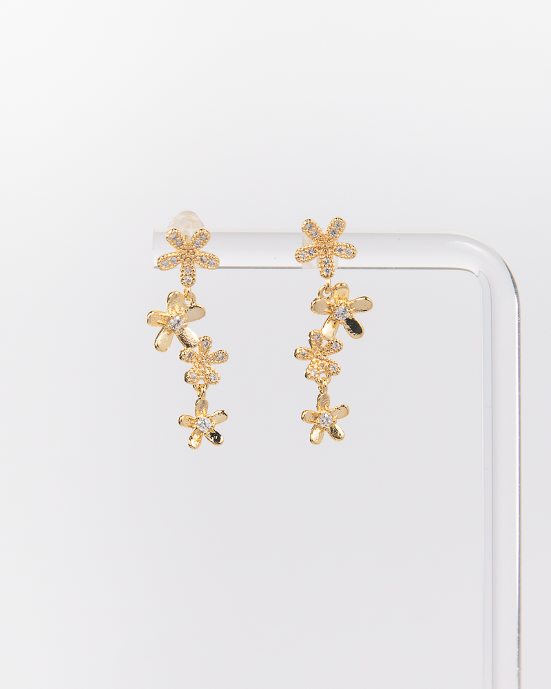 NYU NYU Sparkling Flower Drop Earrings