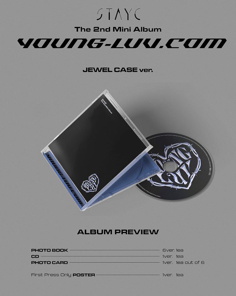 STAYC - YOUNG-LUV.COM (2ND Mini Album) JEWEL CASE Ver. (6 Versions)