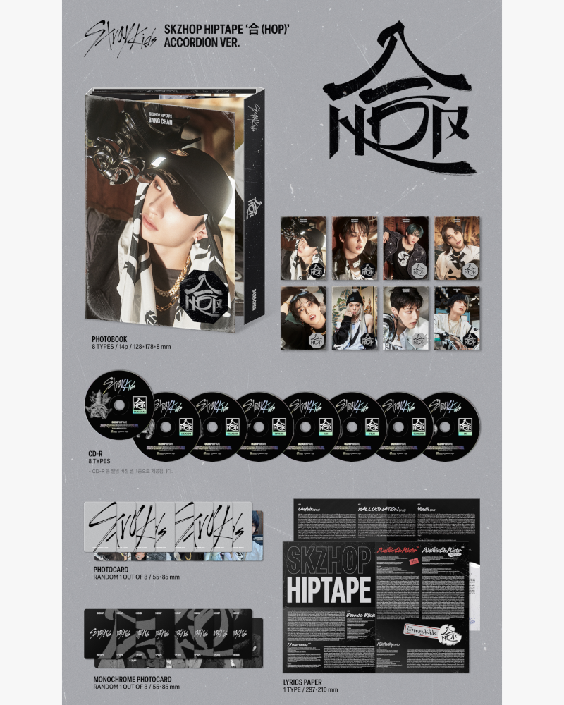 Stray Kids - SKZHOP HIPTAPE ‘合 (HOP)’ (ACCORDION VER.) (8 Versions)