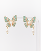 NYU NYU Summer Butterfly with Pearl Dangle Earrings