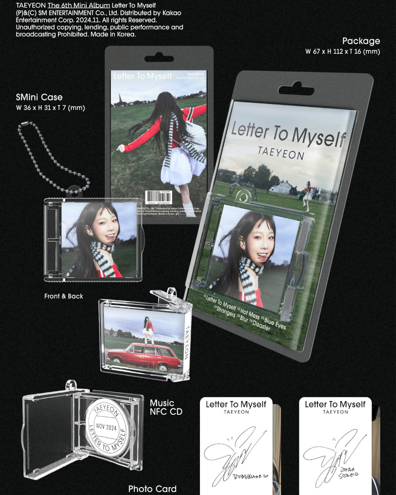 TAEYEON - 6th mini album [Letter To Myself] (SMini Ver.)(Smart Album)