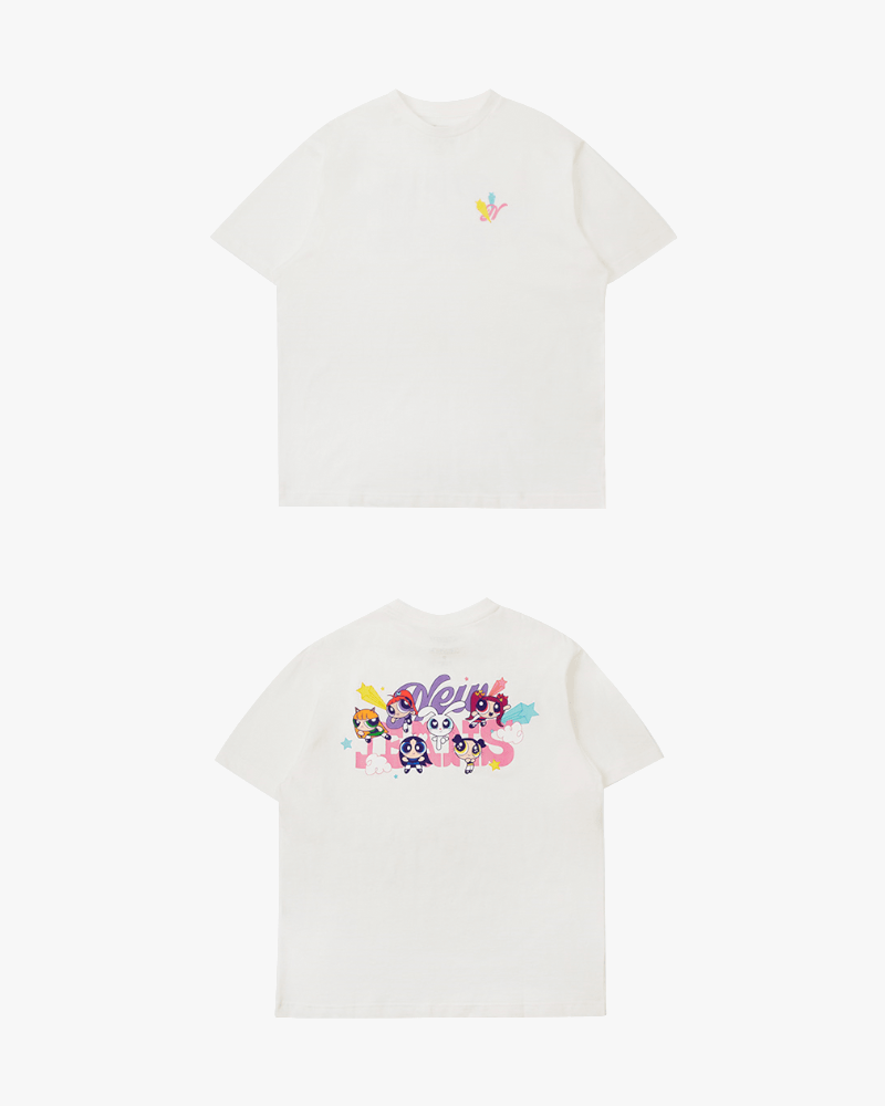 T-SHIRT À MANCHES COURTES THE POWERPUFF GIRLS X NJ (BLANC)