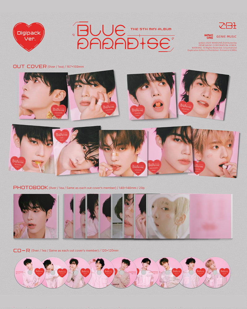 ZEROBASEONE - 5e mini album [BLUE PARADISE] (Version Digipack) (9 versions)
