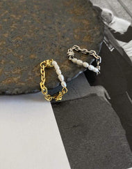 Organic Pearl Chain Ring