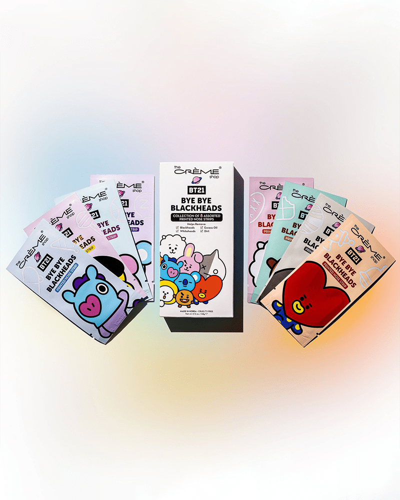 Warehouse Sale - BT21 x The Crème Shop Bye Bye Blackheads Printed Pore Strips