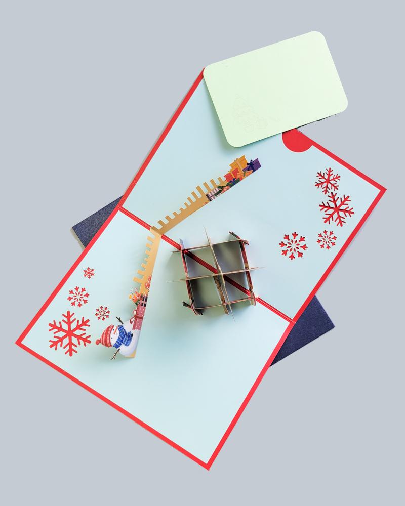 top down view of Christmas Outdoors 3D Pop-Up Card