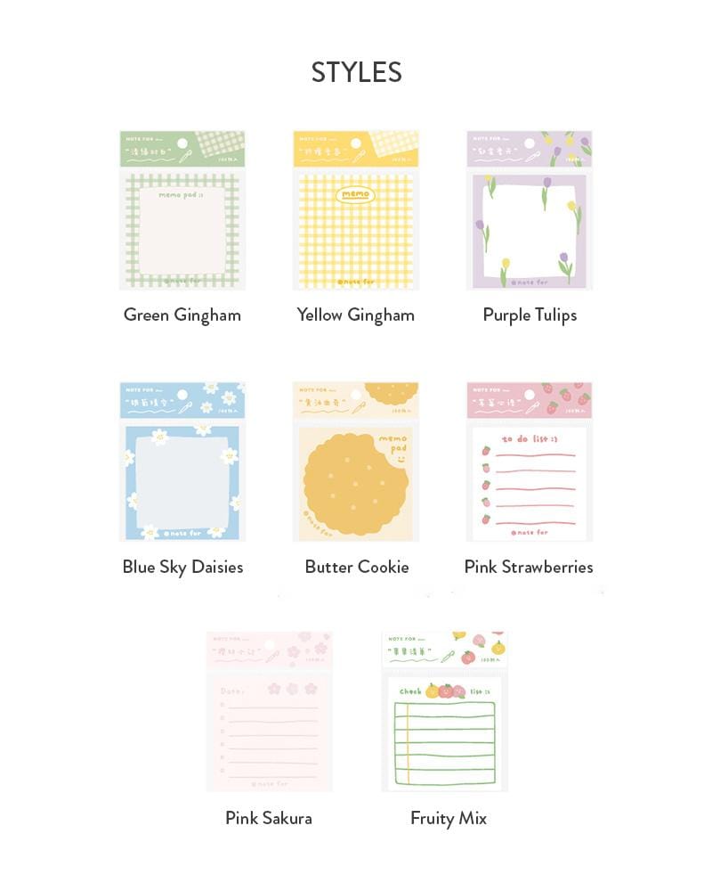 NOTE FOR Summer Fruit Notepad Styles