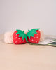 soft fluffy strawberry headband in beige colour style