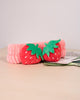 soft fluffy strawberry headband in hot pink colour style