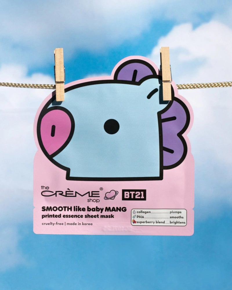 BT21© x The Crème Shop SMOOTH Like Baby MANG Printed Essence Sheet Mask