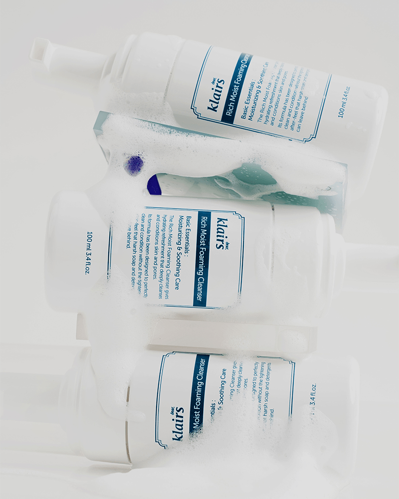 Lineup of Klairs Rich Moist Foaming Cleanser