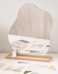 Pond Mirror with Wood Stand