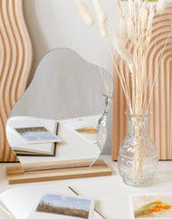 Pond Mirror with Wood Stand
