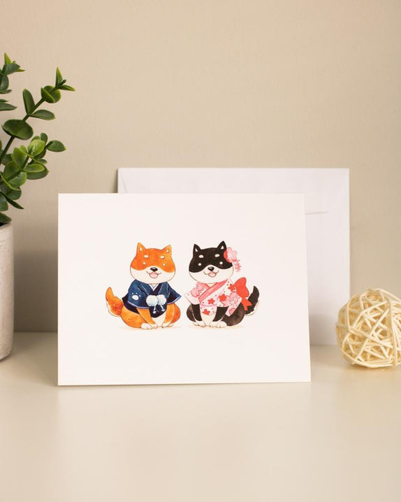 Shop SUKOSHI x PENELOPE Shibas in Kimonos Greeting Card